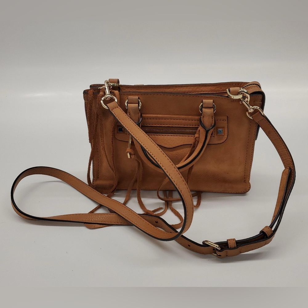 Rebecca Minkoff Reagan Cognac Leather Crossbody Satchel Small